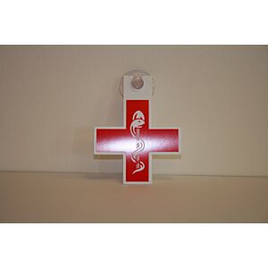Croix de médecin rouge - avec ventouse